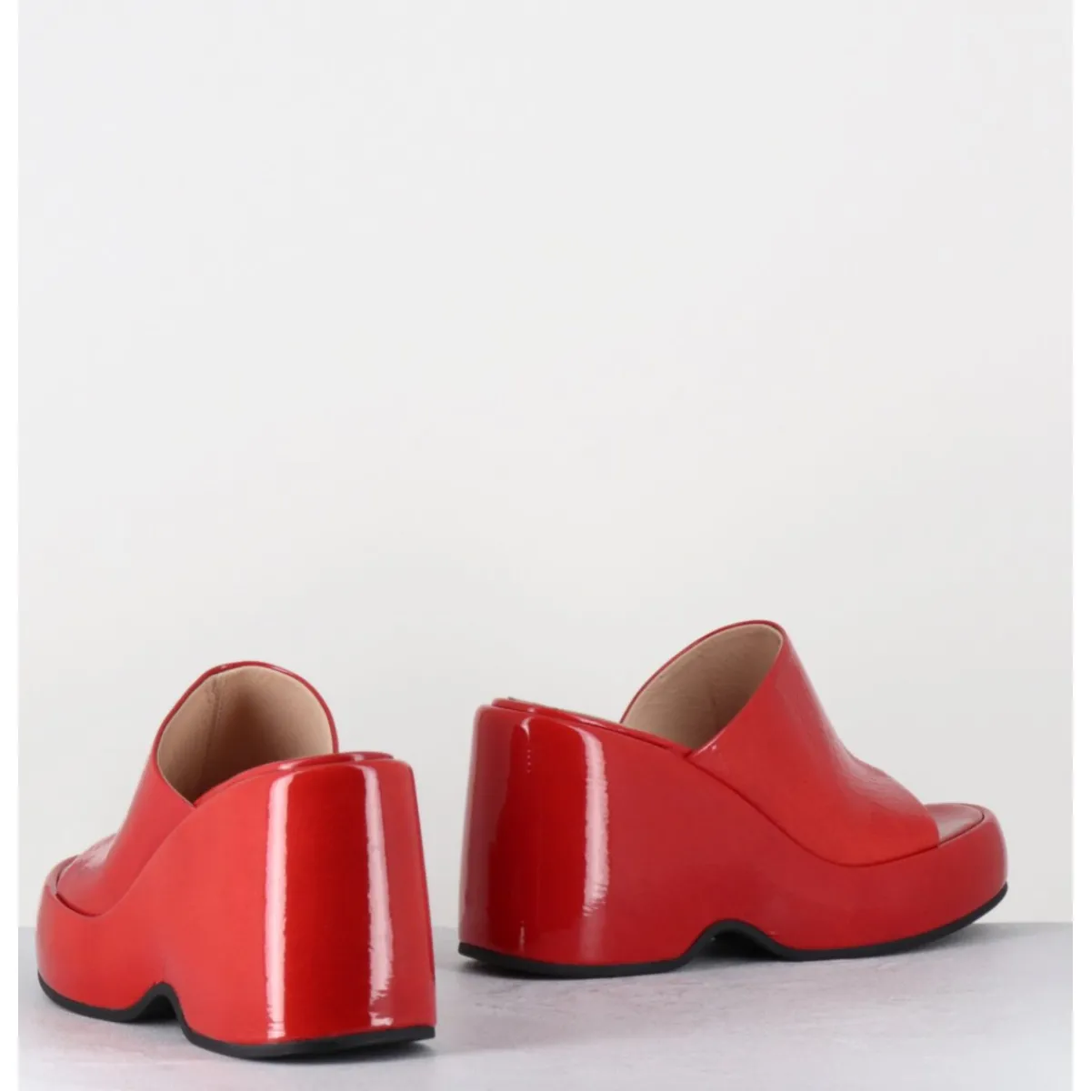 Plateformes^GARRICE LAB Mules compensées 90s en cuir vernis - MASA1 CINDY ROSSO ROUGE