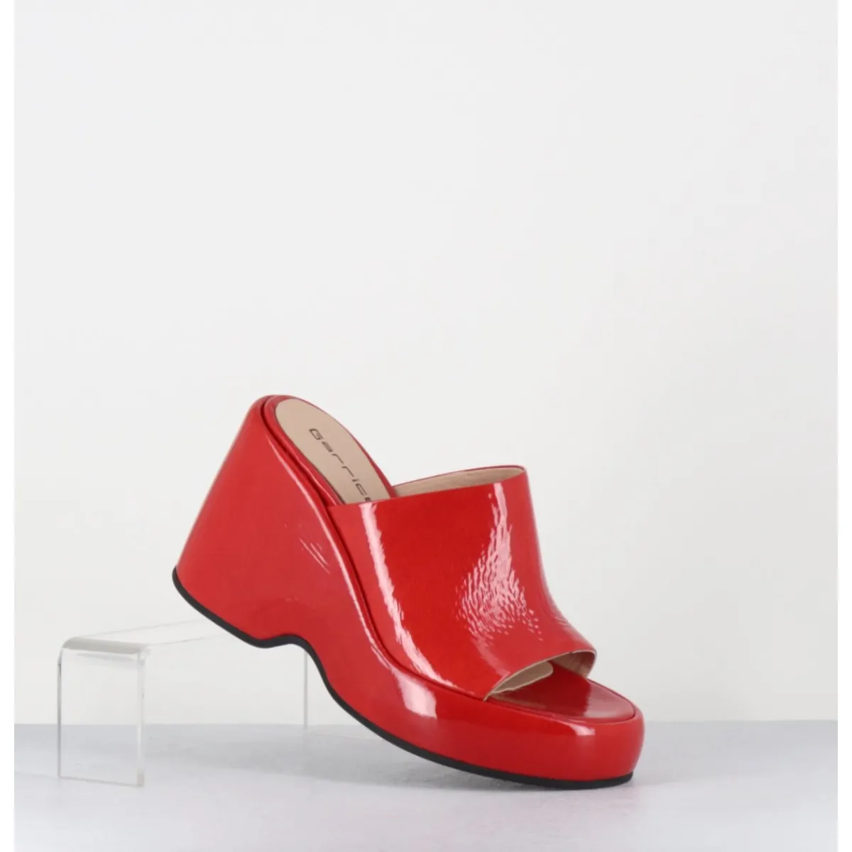 Plateformes^GARRICE LAB Mules compensées 90s en cuir vernis - MASA1 CINDY ROSSO ROUGE
