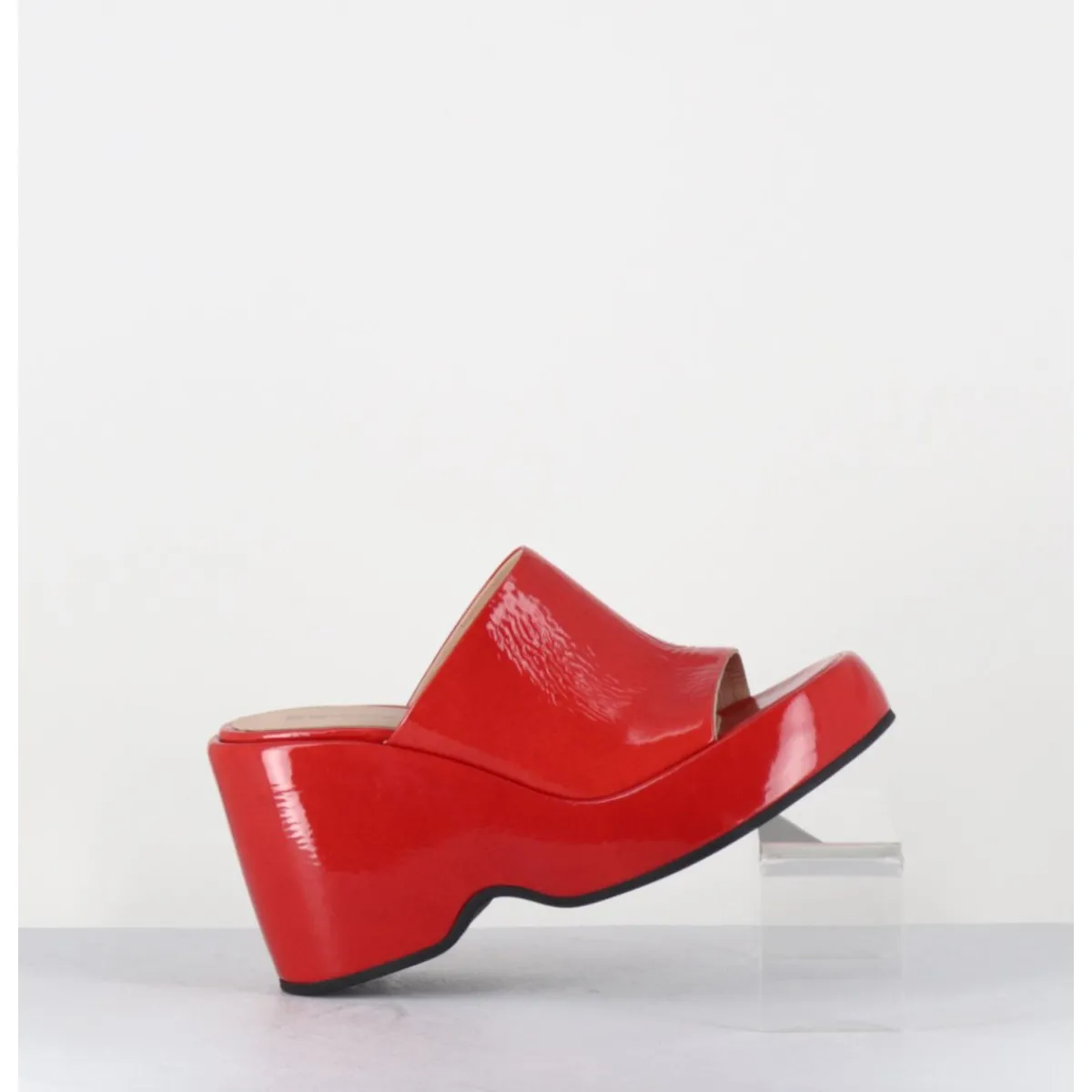 Plateformes^GARRICE LAB Mules compensées 90s en cuir vernis - MASA1 CINDY ROSSO ROUGE
