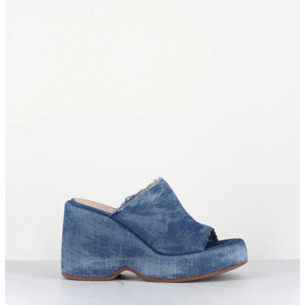 Plateformes^GARRICE LAB Mules compensées 90s en jean bleu lavé - MASA3 LAVATO JEANS