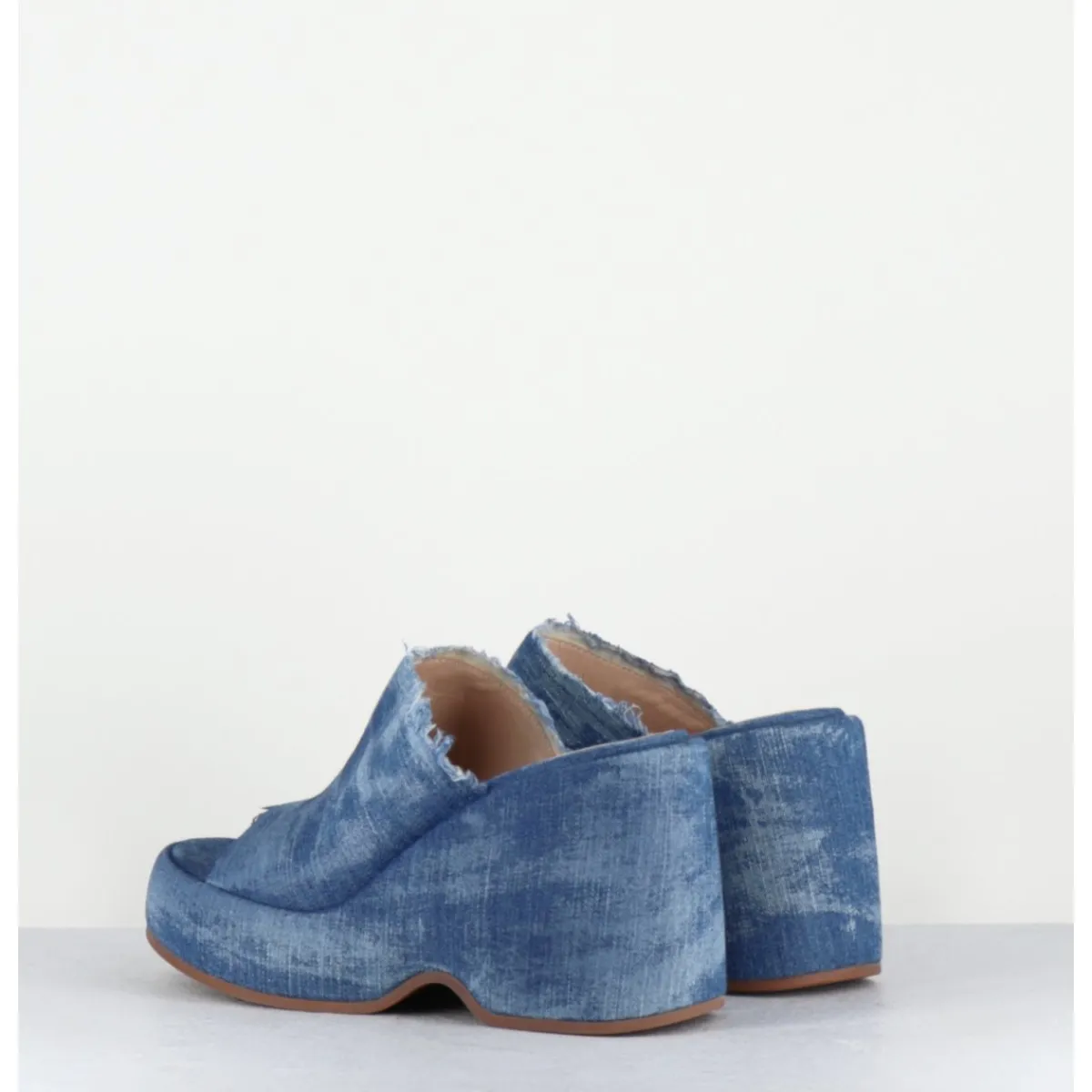 Plateformes^GARRICE LAB Mules compensées 90s en jean bleu lavé - MASA3 LAVATO JEANS