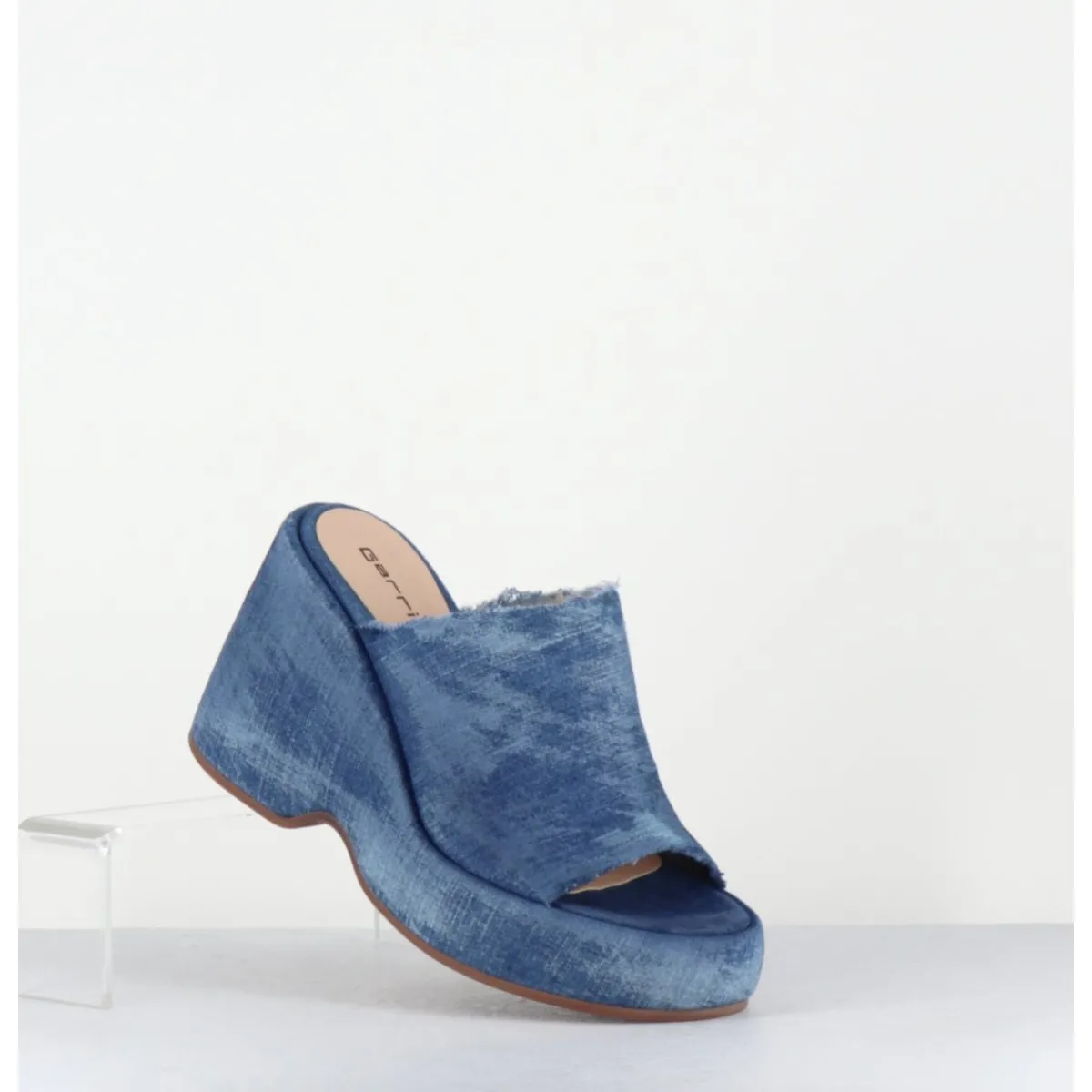 Plateformes^GARRICE LAB Mules compensées 90s en jean bleu lavé - MASA3 LAVATO JEANS