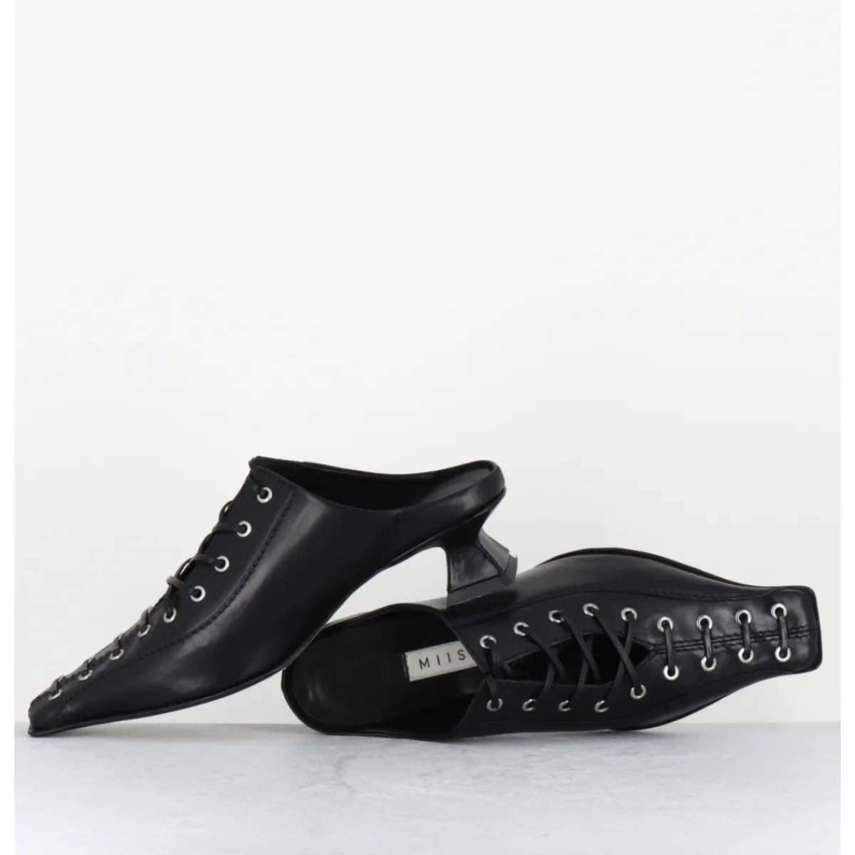 Chaussures^MIISTA Mules en cuir corsetées - ASIAH24 BLACK COURT NOIR
