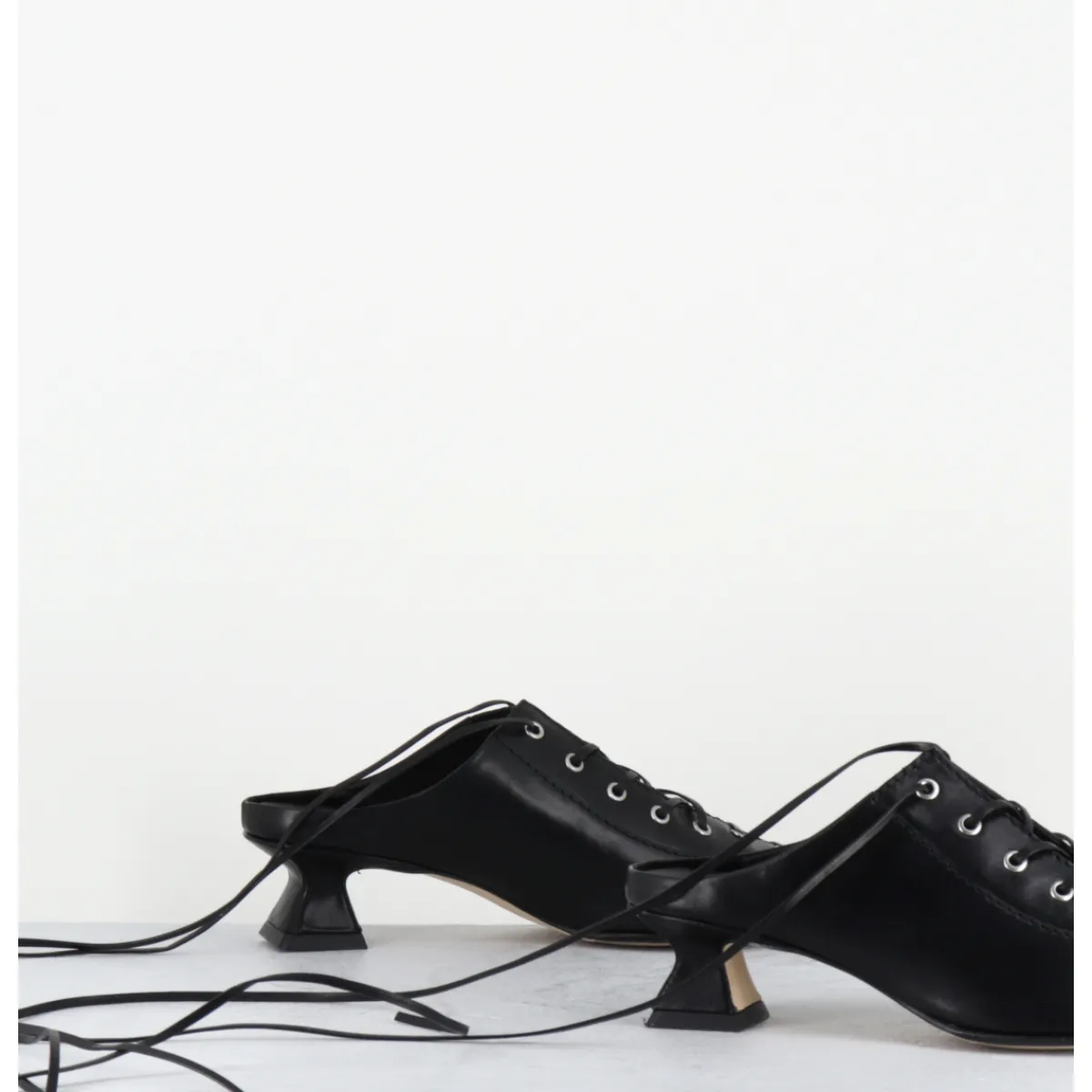 Chaussures^MIISTA Mules en cuir corsetées - ASIAH24 BLACK COURT NOIR
