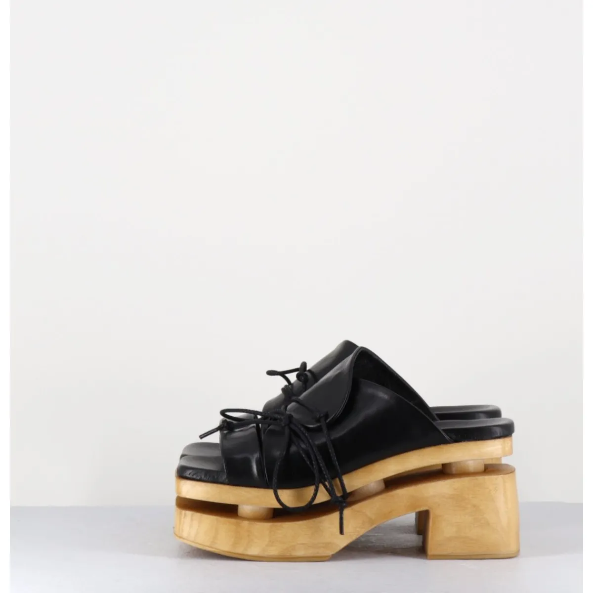 Plateformes^GARRICE LAB Original 70s platform mules cuir - PRIVA SUAVE NERO NOIR