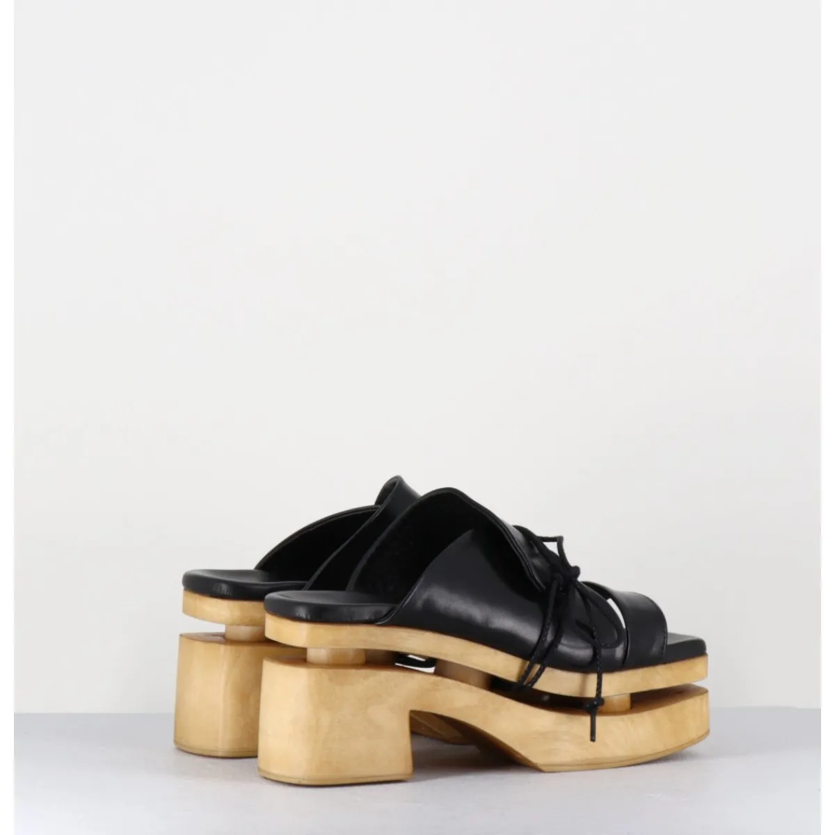 Plateformes^GARRICE LAB Original 70s platform mules cuir - PRIVA SUAVE NERO NOIR