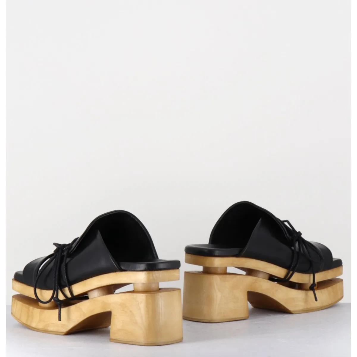 Plateformes^GARRICE LAB Original 70s platform mules cuir - PRIVA SUAVE NERO NOIR