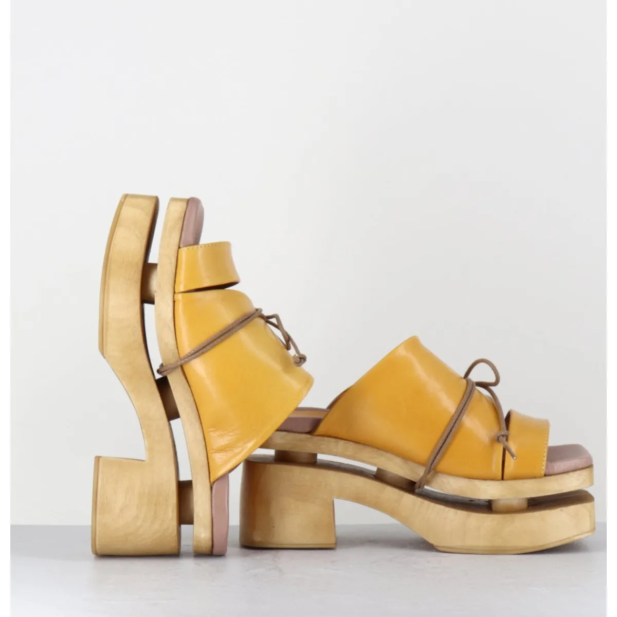 Plateformes^GARRICE LAB Original 70s platform sandals cuir - PRIVA24 SUAVE SUNFLOWER JAUNE