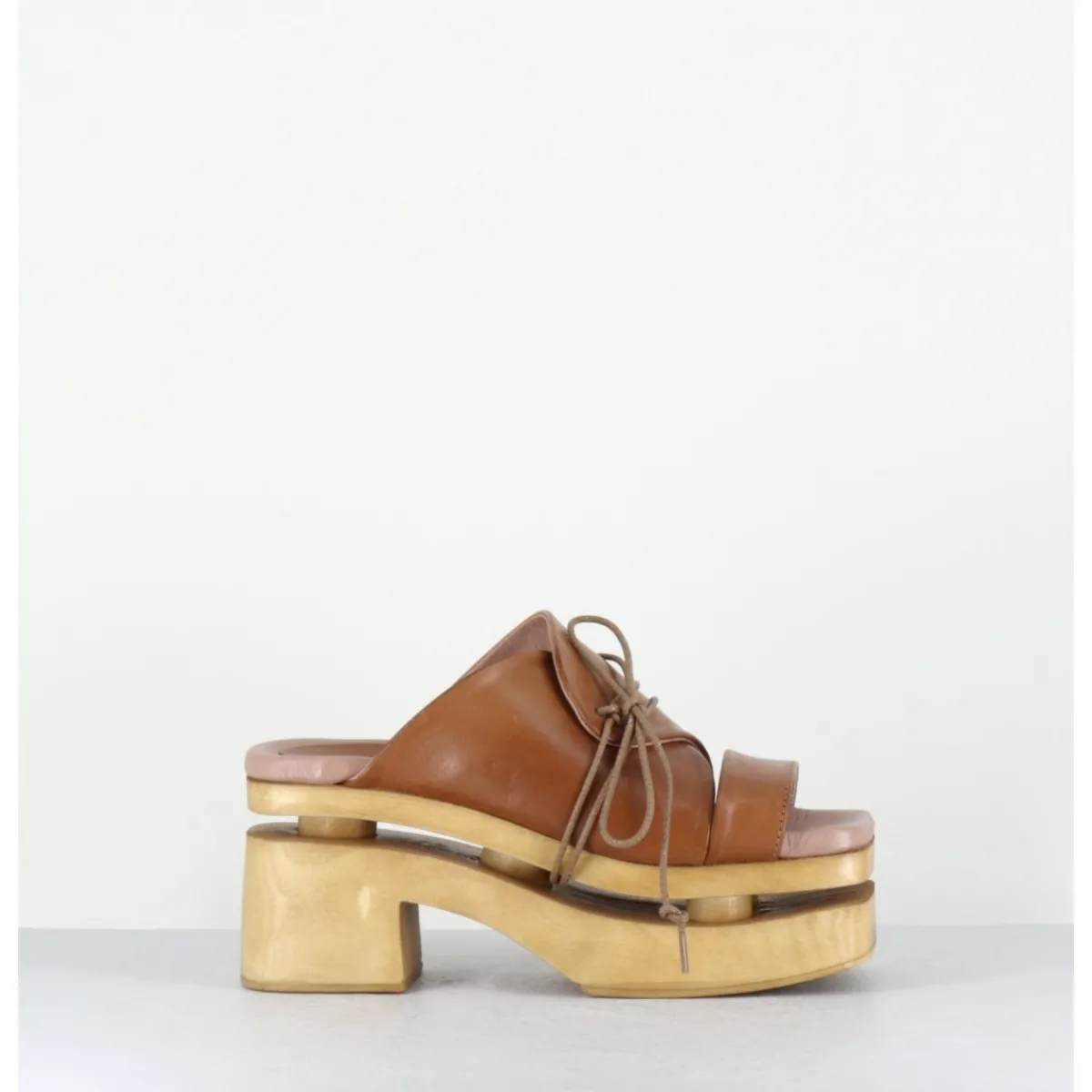 Plateformes^GARRICE LAB Original 70s platform sandals cuir marron - PRIVA24 SUAVE BRIAR CAMEL