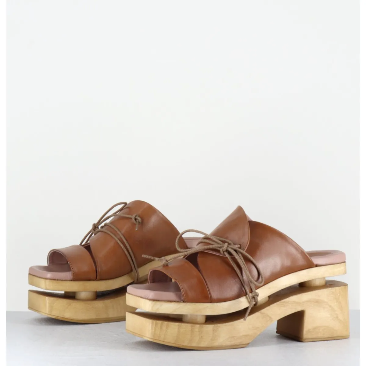 Plateformes^GARRICE LAB Original 70s platform sandals cuir marron - PRIVA24 SUAVE BRIAR CAMEL