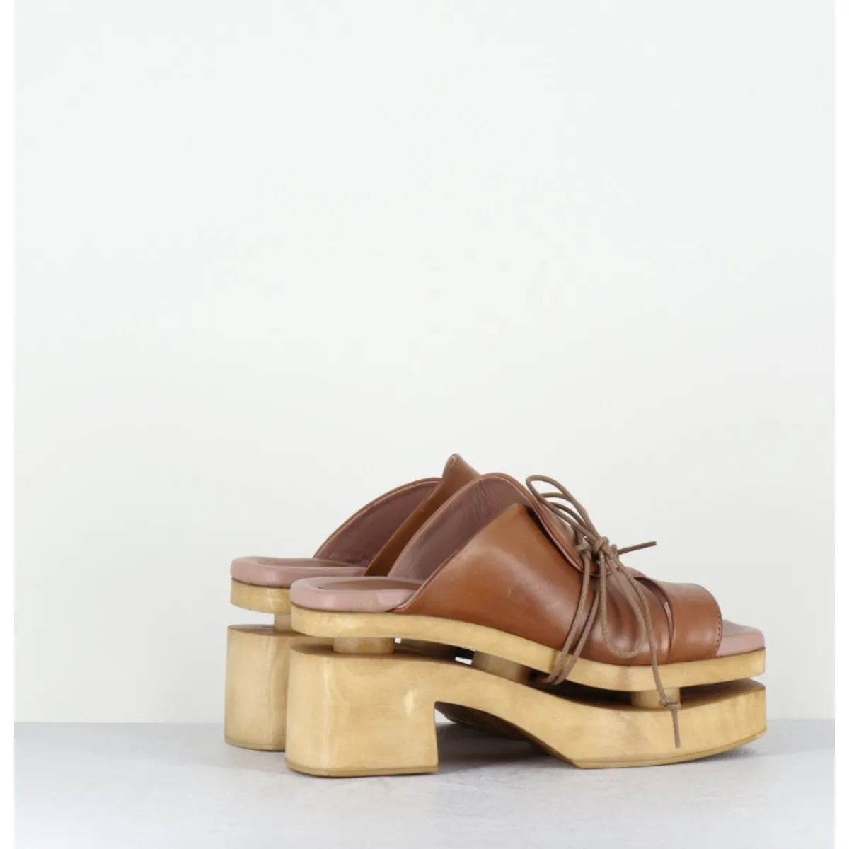Plateformes^GARRICE LAB Original 70s platform sandals cuir marron - PRIVA24 SUAVE BRIAR CAMEL