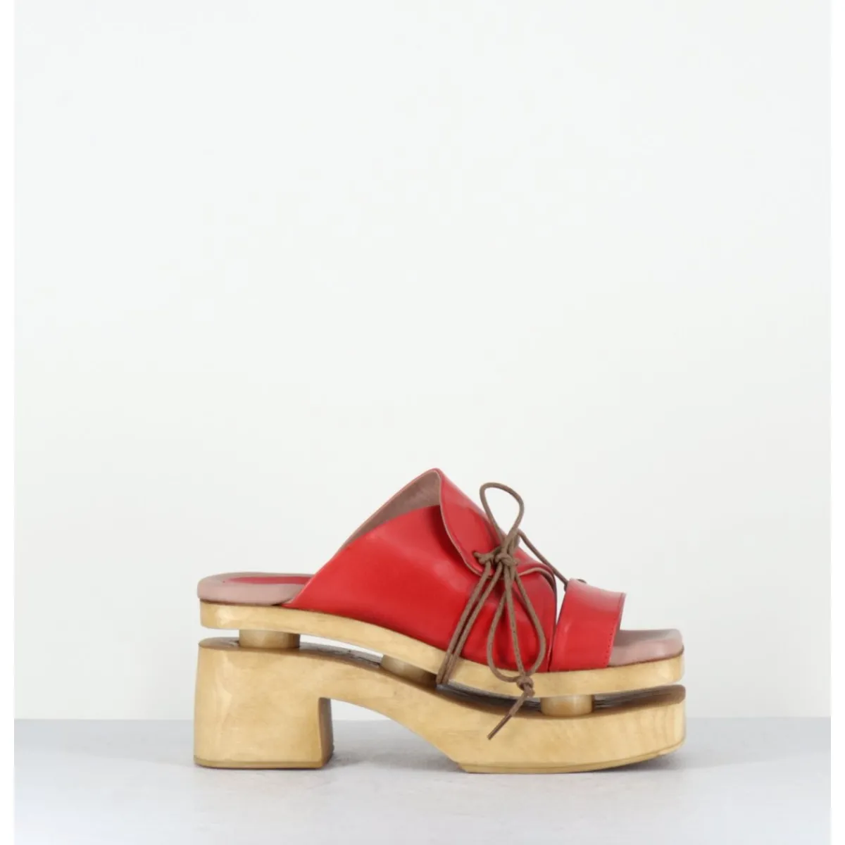 Plateformes^GARRICE LAB Original 70s platform sandals cuir - PRIVA24 SUAVE CHERRY ROUGE