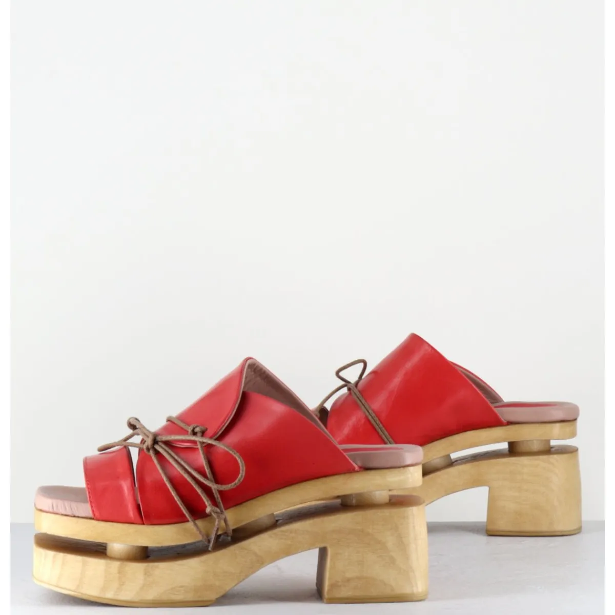 Plateformes^GARRICE LAB Original 70s platform sandals cuir - PRIVA24 SUAVE CHERRY ROUGE
