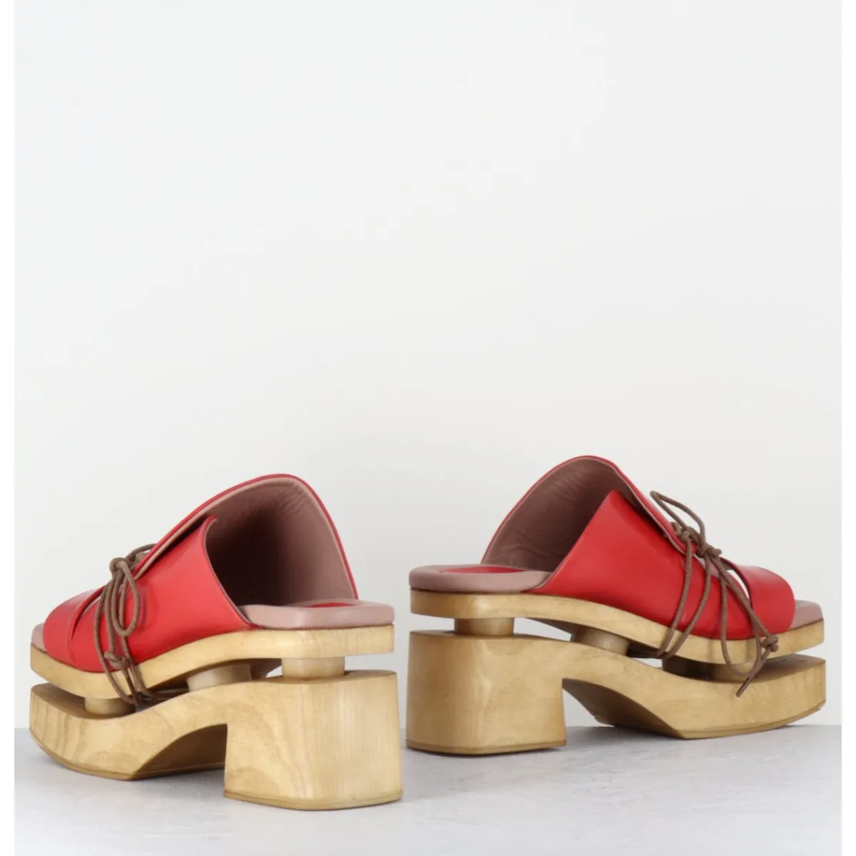 Plateformes^GARRICE LAB Original 70s platform sandals cuir - PRIVA24 SUAVE CHERRY ROUGE