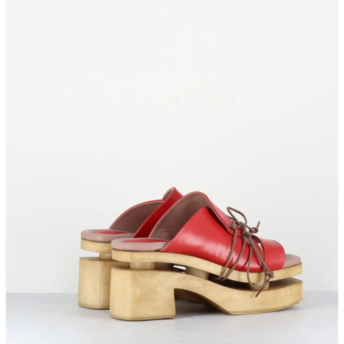 Plateformes^GARRICE LAB Original 70s platform sandals cuir - PRIVA24 SUAVE CHERRY ROUGE