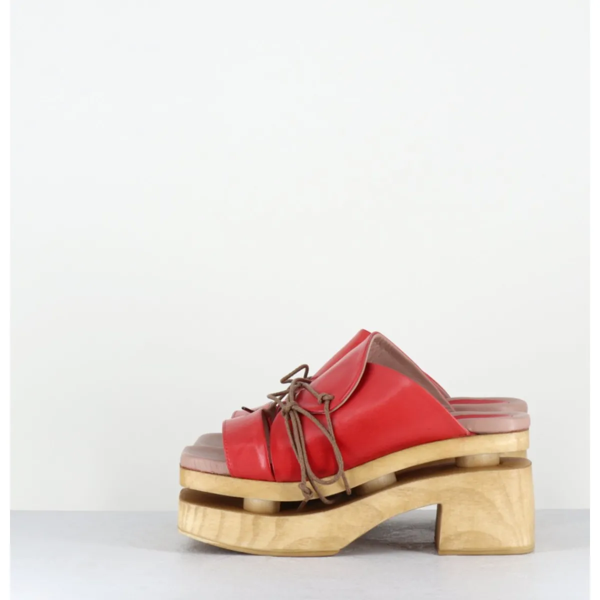 Plateformes^GARRICE LAB Original 70s platform sandals cuir - PRIVA24 SUAVE CHERRY ROUGE