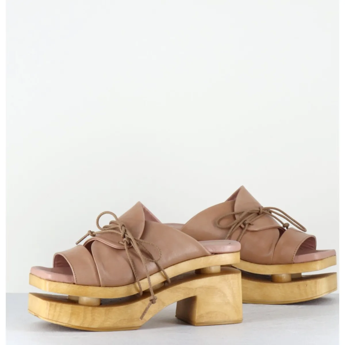 Plateformes^GARRICE LAB Original 70s platform sandals cuir taupe - PRIVA24 SUAVE SAND BEIGE
