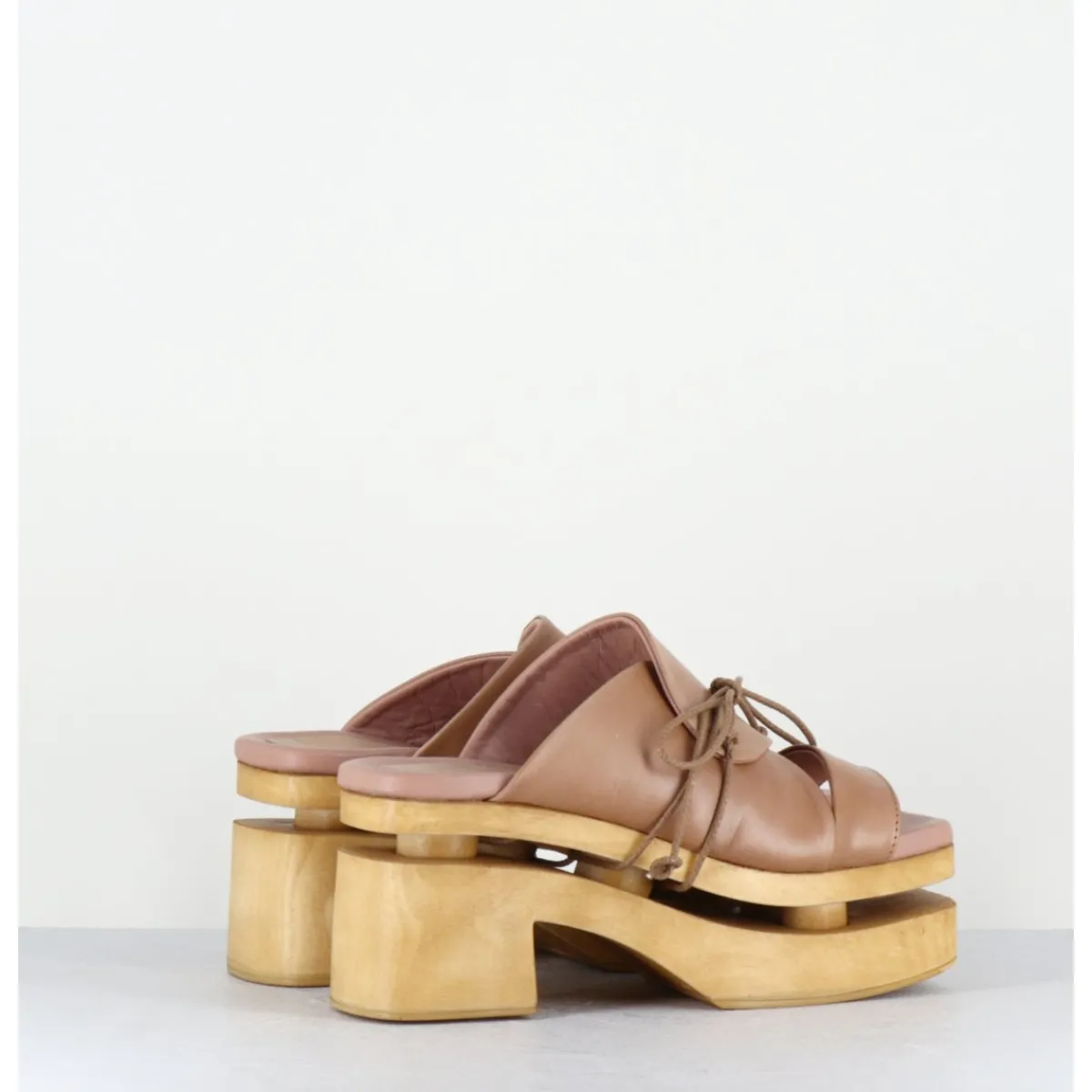 Plateformes^GARRICE LAB Original 70s platform sandals cuir taupe - PRIVA24 SUAVE SAND BEIGE