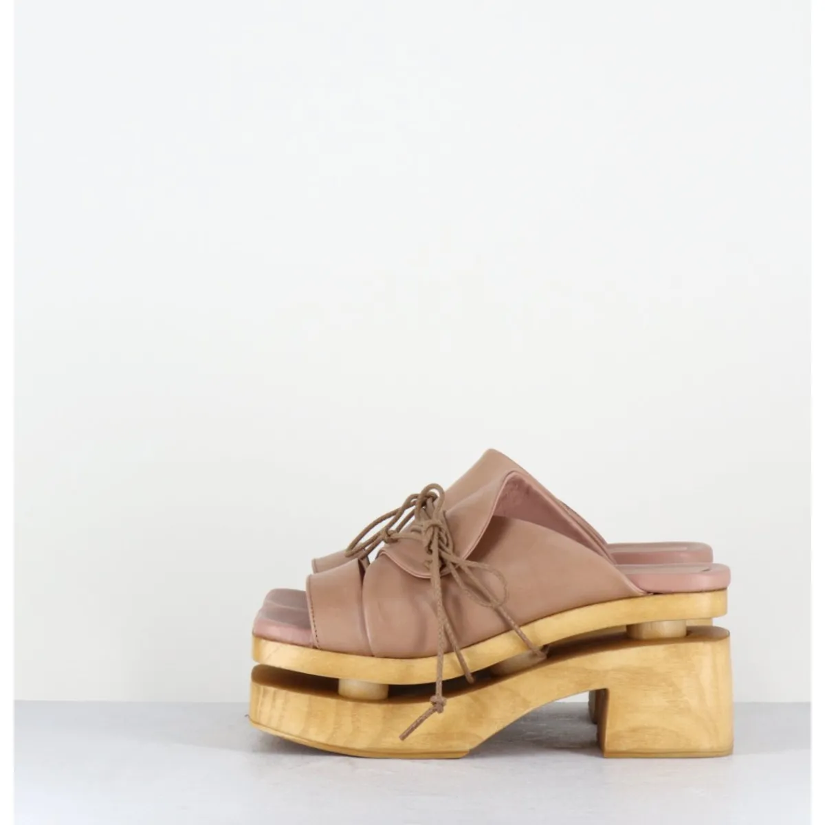 Plateformes^GARRICE LAB Original 70s platform sandals cuir taupe - PRIVA24 SUAVE SAND BEIGE
