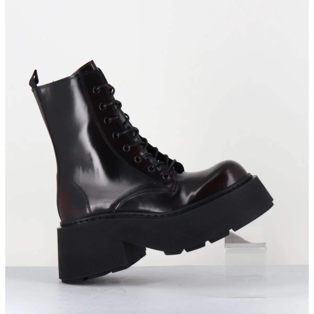 Boots^VIC MATIE Rangers à lacets en cuir x fumé - 1D7700D APOLLO X BORDEAU