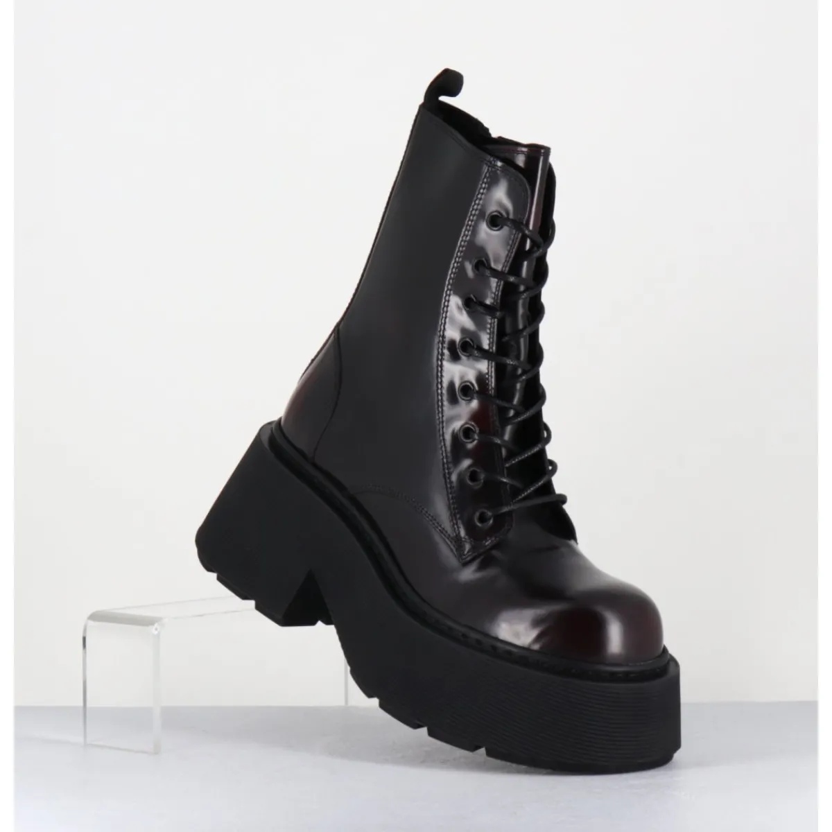 Boots^VIC MATIE Rangers à lacets en cuir x fumé - 1D7700D APOLLO X BORDEAU