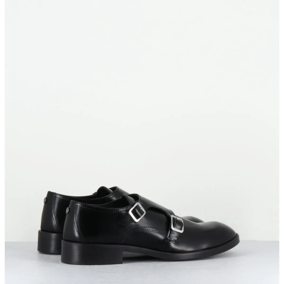 Chaussures^OA NON FASHION Richelieu doubles boucles en cuir glacé - YUMA ABRA NERO NOIR