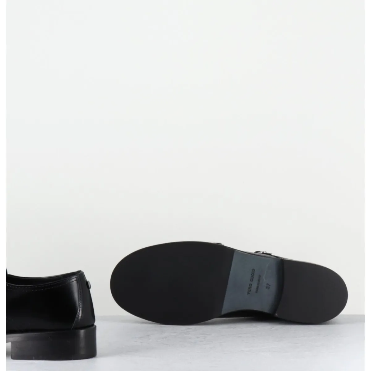 Chaussures^OA NON FASHION Richelieu doubles boucles en cuir glacé - YUMA ABRA NERO NOIR