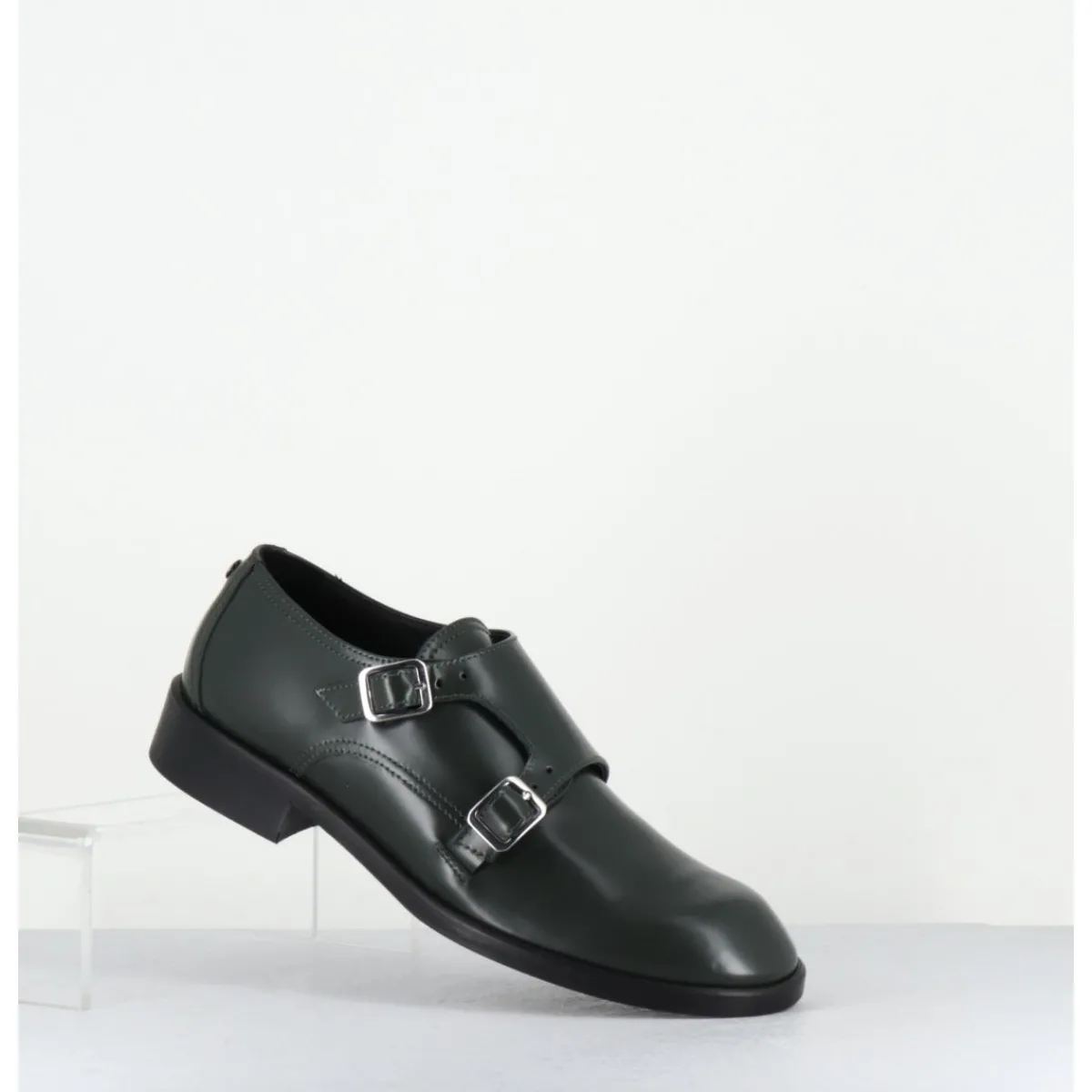 Chaussures^OA NON FASHION Richelieu doubles boucles en cuir glacé - YUMA ABRA VERDE VERT