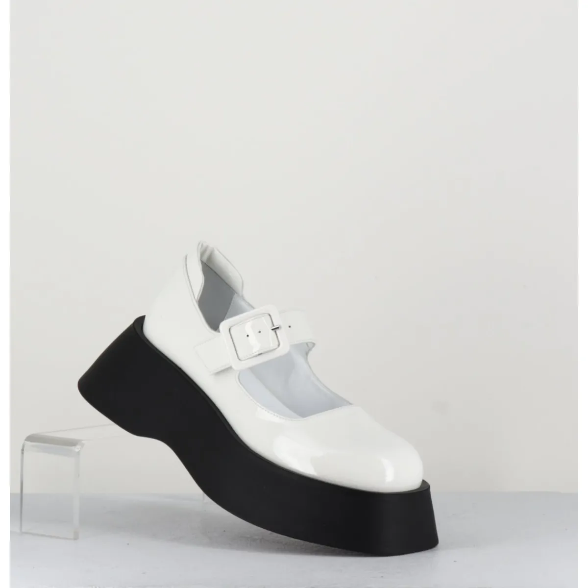 Chaussures | Plateformes^GARRICE LAB 90s babies à plateforme en cuir vernis - CORA VERNICE BIANCO BLANC