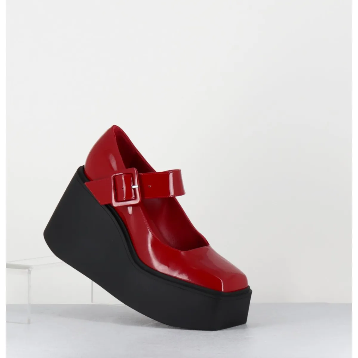 Chaussures | Plateformes^GARRICE LAB 90s Mary-Jane compensées en cuir vernis - YERI VERNICE ROSSO ROUGE