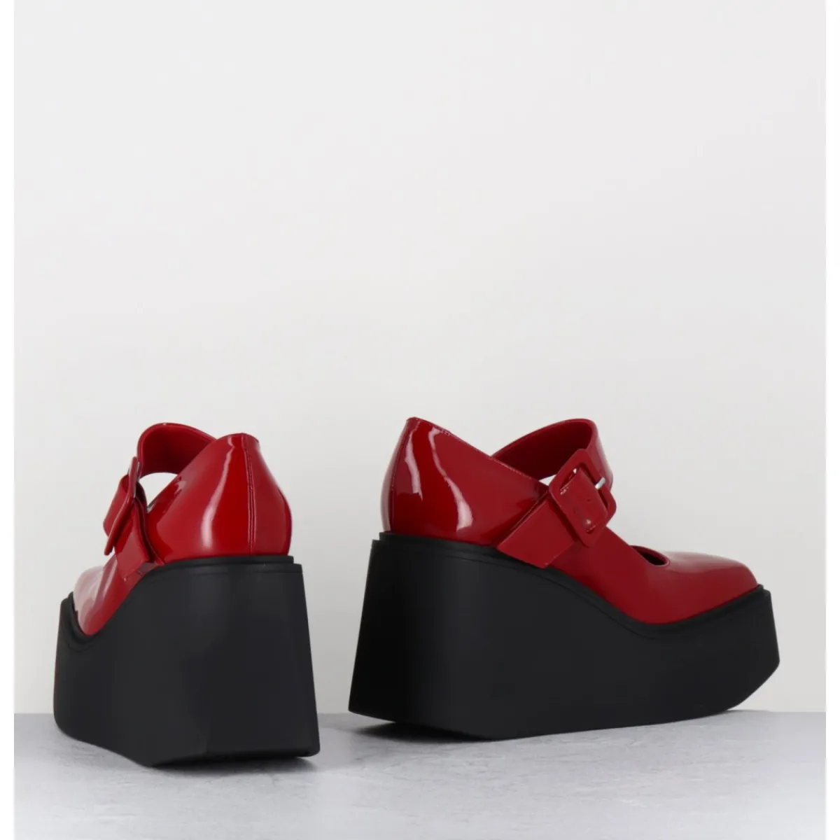 Chaussures | Plateformes^GARRICE LAB 90s Mary-Jane compensées en cuir vernis - YERI VERNICE ROSSO ROUGE