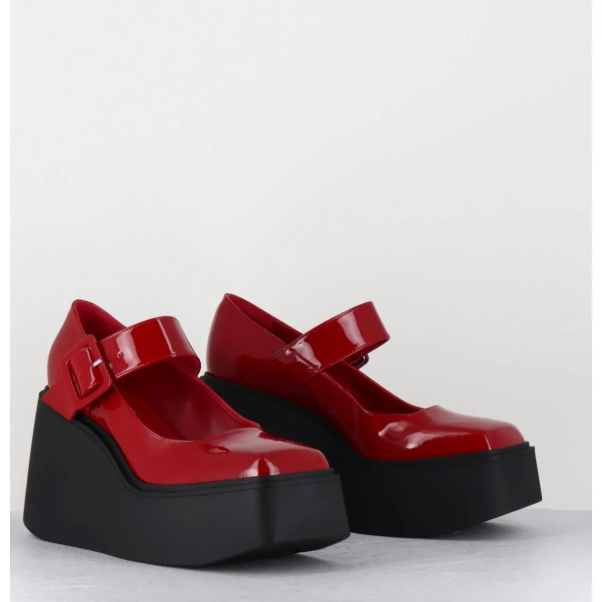 Chaussures | Plateformes^GARRICE LAB 90s Mary-Jane compensées en cuir vernis - YERI VERNICE ROSSO ROUGE