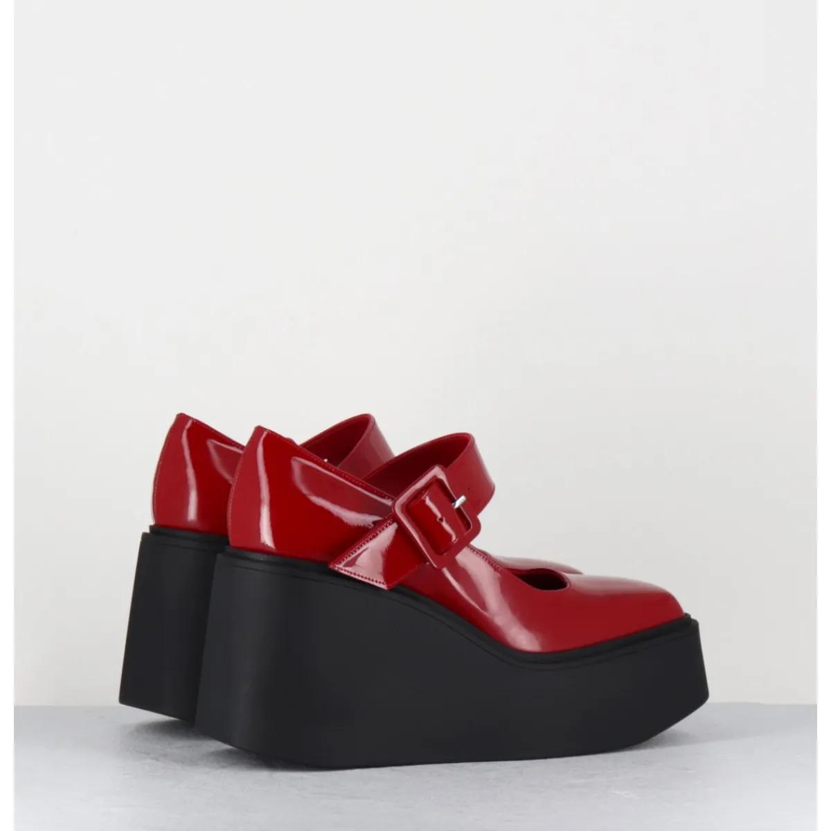 Chaussures | Plateformes^GARRICE LAB 90s Mary-Jane compensées en cuir vernis - YERI VERNICE ROSSO ROUGE