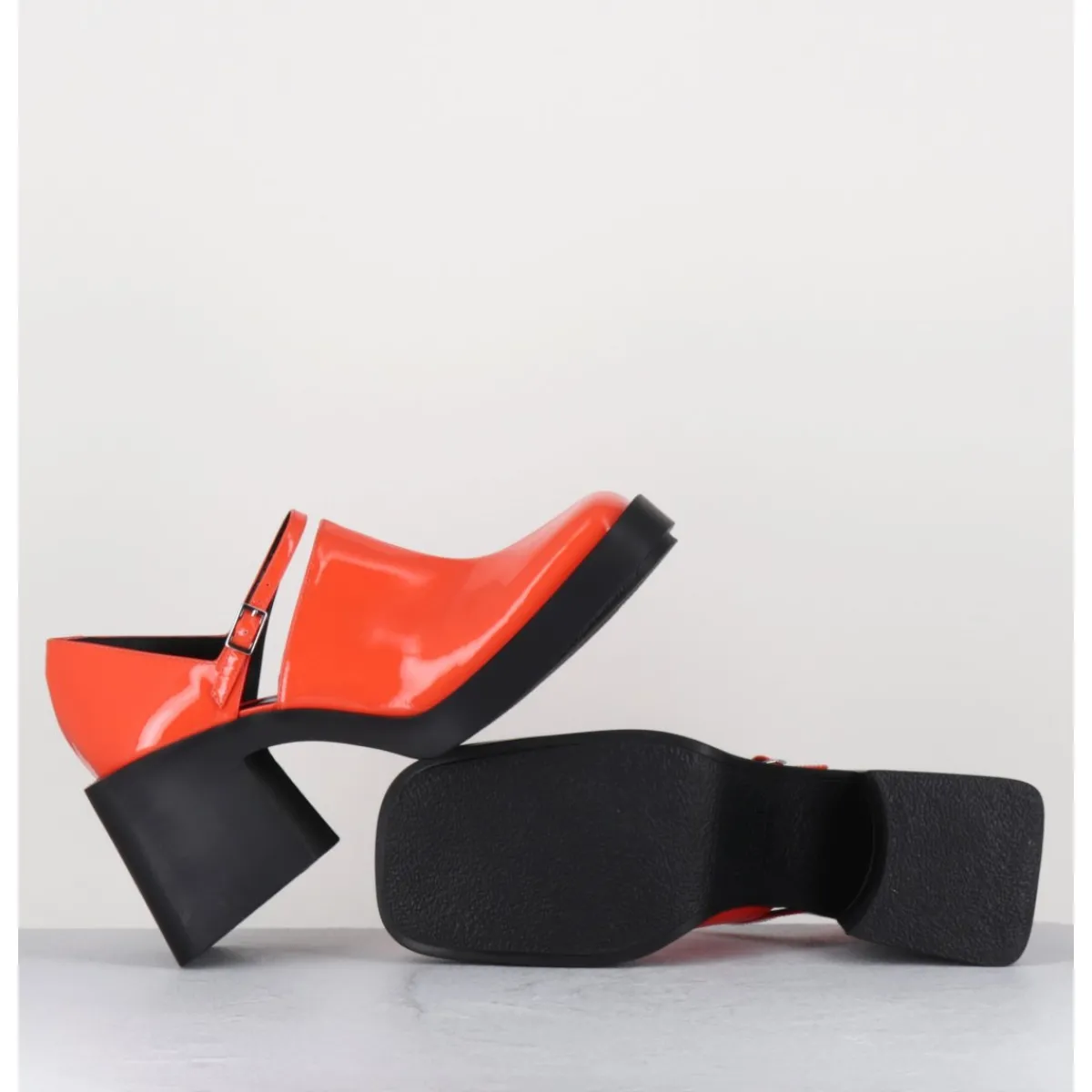 Chaussures^JUSTINE CLENQUET 90s Mary-Jane en cuir vernis - KIM PATENT ORANGE