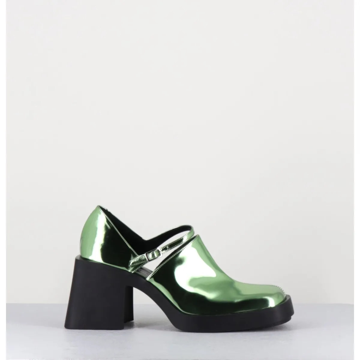 Chaussures^JUSTINE CLENQUET 90s Mary-Jane miroir - KIM METALLIC GREEN VERT