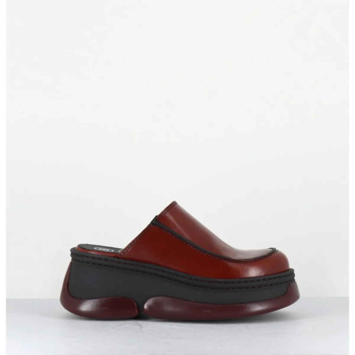 Plateformes^E8 BY MIISTA Sabots compensées 90s cuir & bubble rubber - BRIETTA BROWN MULES MARRON