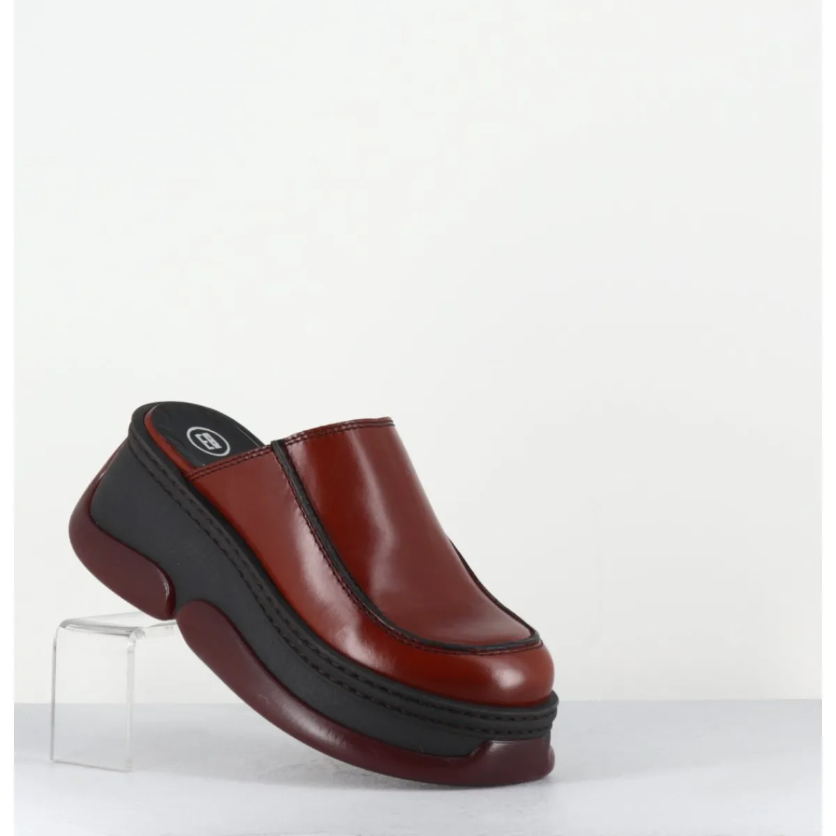 Plateformes^E8 BY MIISTA Sabots compensées 90s cuir & bubble rubber - BRIETTA BROWN MULES MARRON
