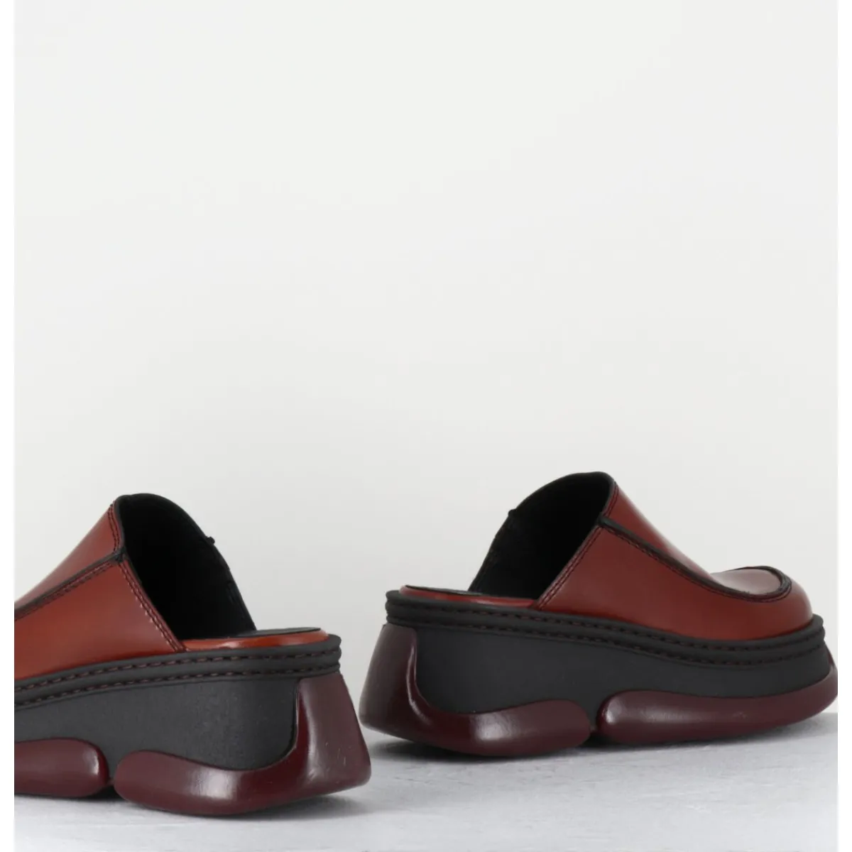 Plateformes^E8 BY MIISTA Sabots compensées 90s cuir & bubble rubber - BRIETTA BROWN MULES MARRON
