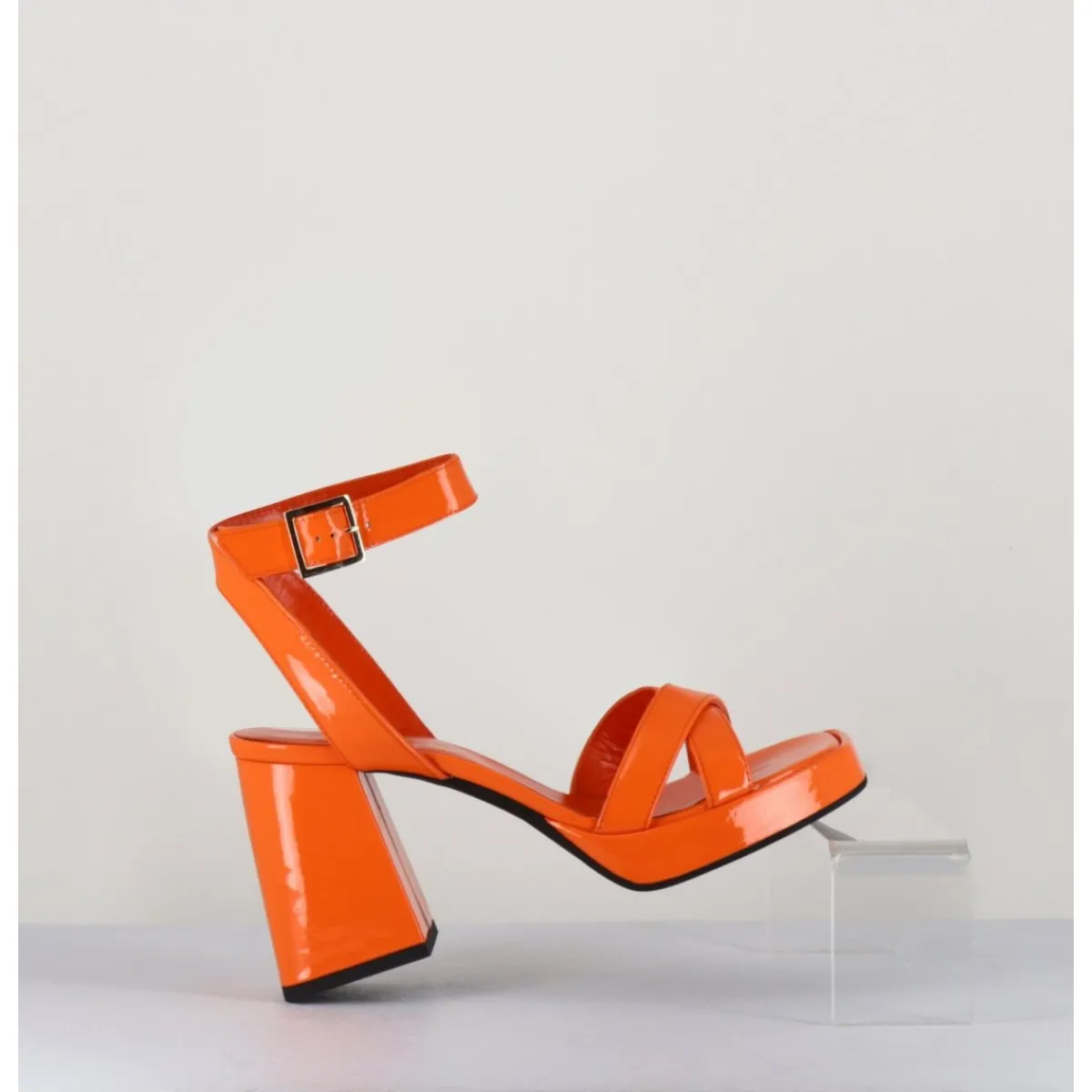 Plateformes^GARRICE LAB Sandales à plateforme cuir vernis - SUNNY VERNICE ARANCIO ORANGE