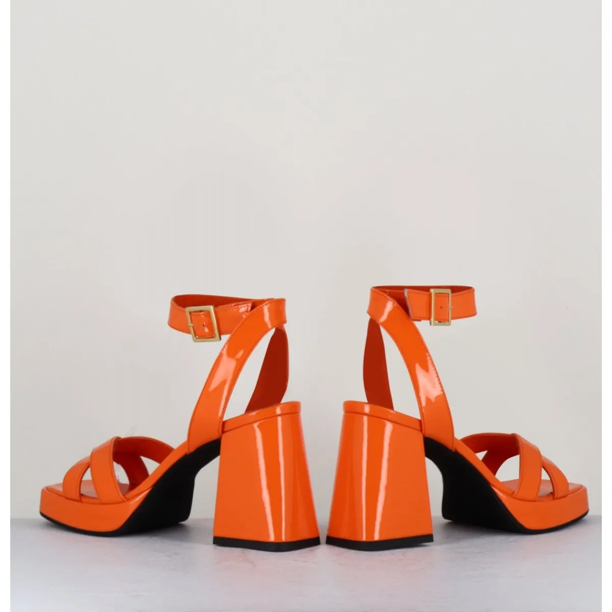 Plateformes^GARRICE LAB Sandales à plateforme cuir vernis - SUNNY VERNICE ARANCIO ORANGE