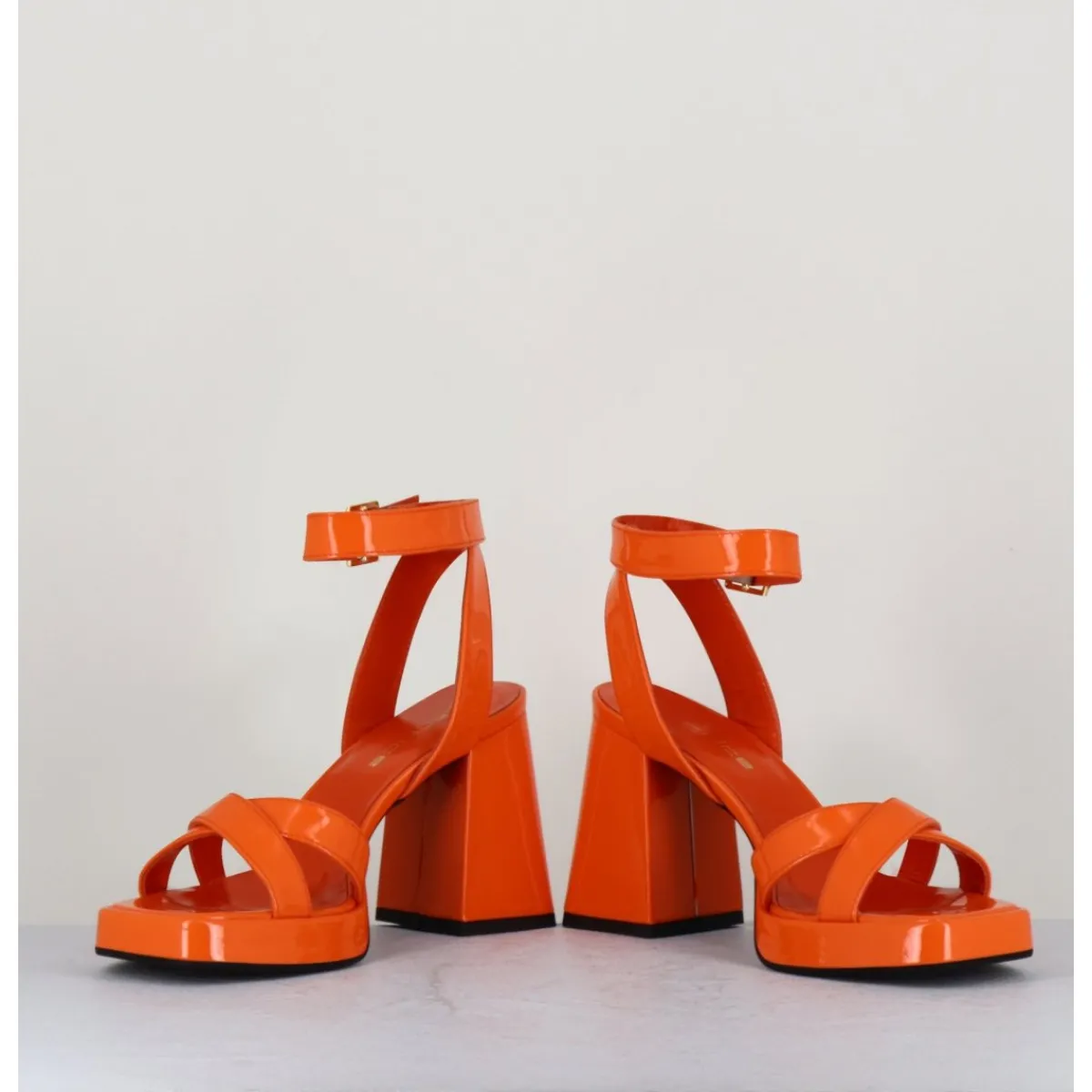 Plateformes^GARRICE LAB Sandales à plateforme cuir vernis - SUNNY VERNICE ARANCIO ORANGE