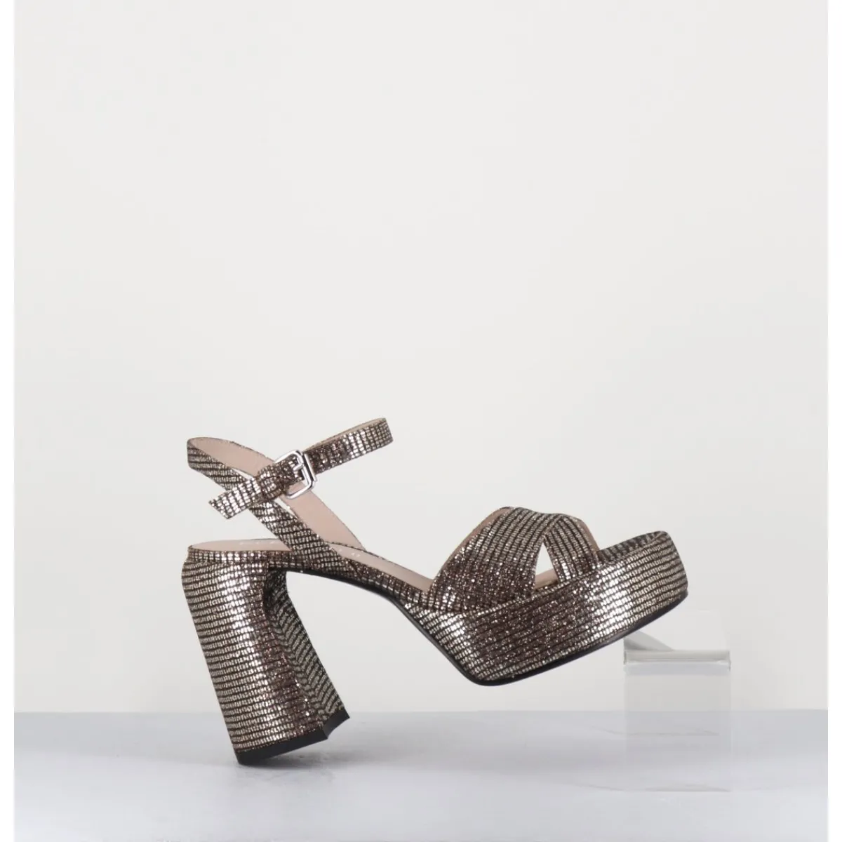 Plateformes^ELENA IACHI Sandales à plateforme imprimé disco - E3356 LEXY ORO BRONZE