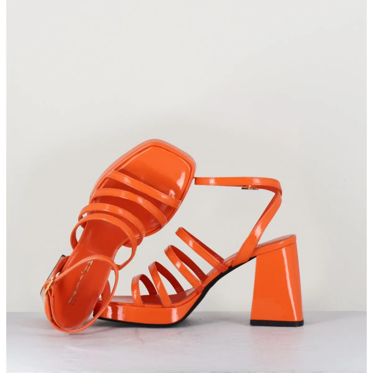 Plateformes^GARRICE LAB Sandales à plateforme multi-brides vernis - SUN VERNICE ARANCIO ORANGE