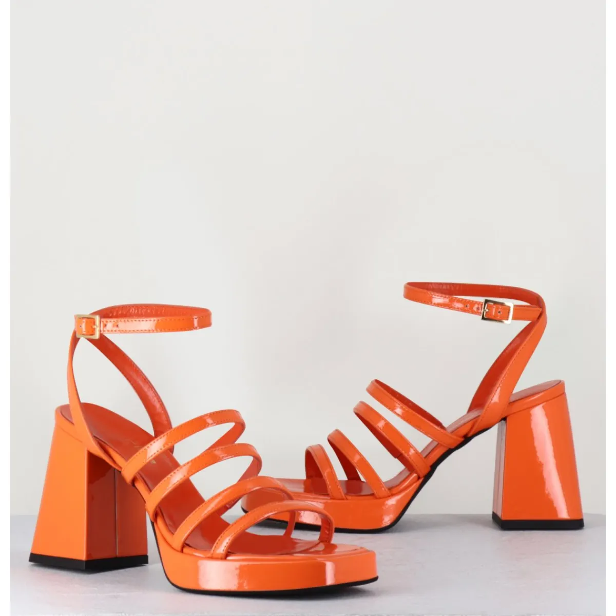 Plateformes^GARRICE LAB Sandales à plateforme multi-brides vernis - SUN VERNICE ARANCIO ORANGE