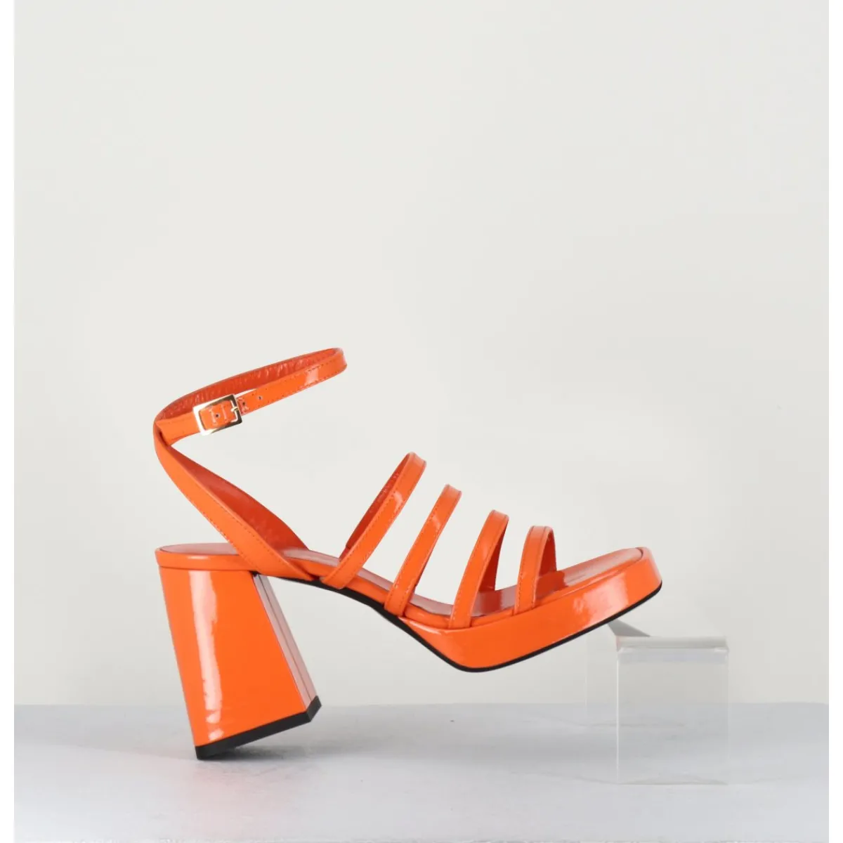 Plateformes^GARRICE LAB Sandales à plateforme multi-brides vernis - SUN VERNICE ARANCIO ORANGE