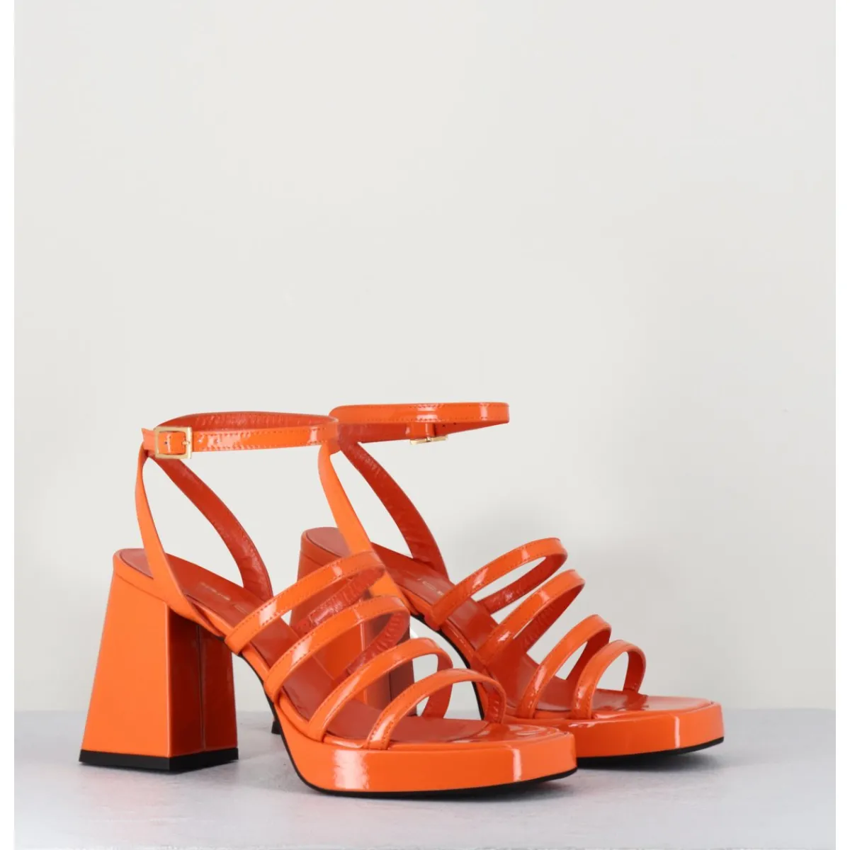 Plateformes^GARRICE LAB Sandales à plateforme multi-brides vernis - SUN VERNICE ARANCIO ORANGE
