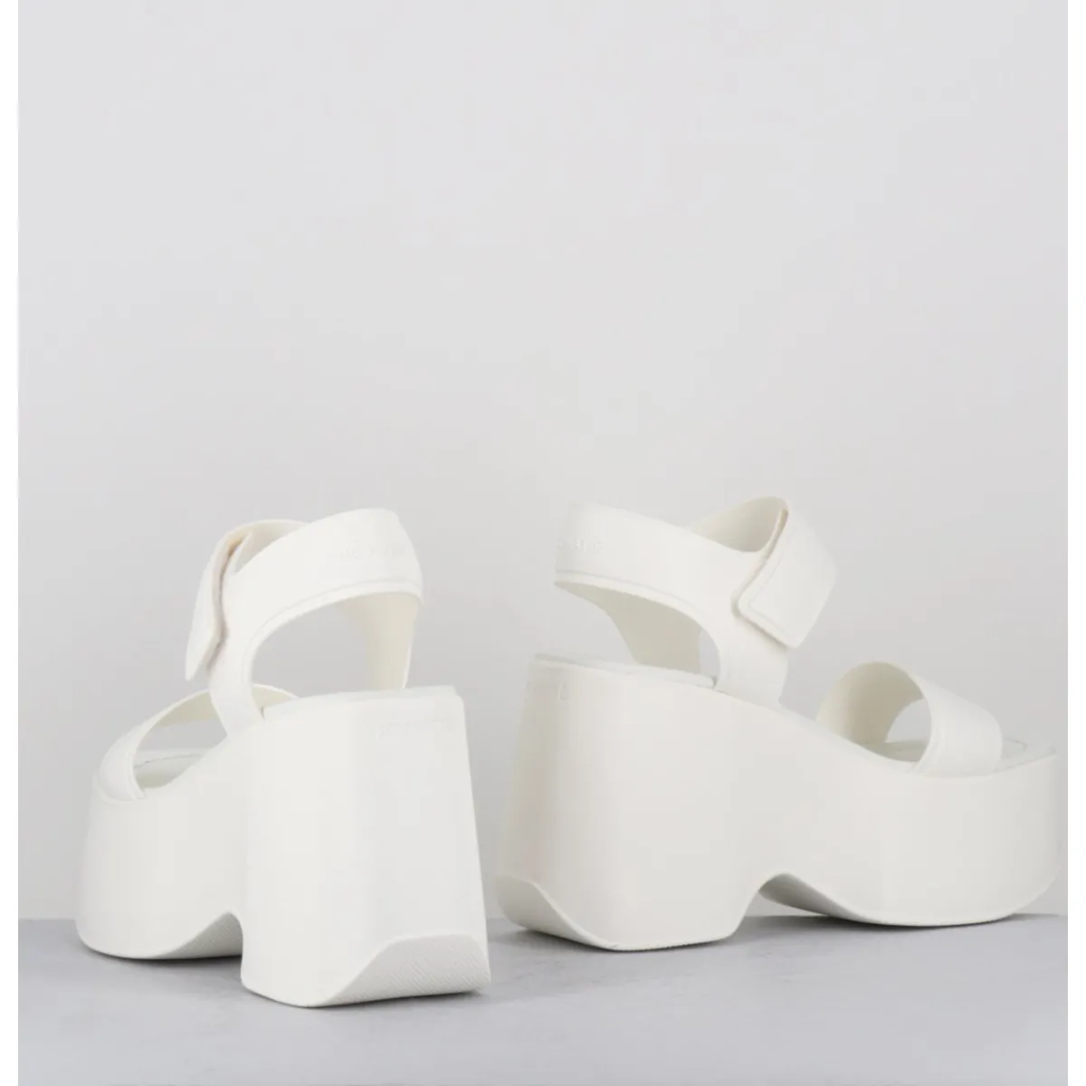 Plateformes^VIC MATIE Sandales compensées en cuir & gomme s - 1E1166D RUBBY OSSO BLANC