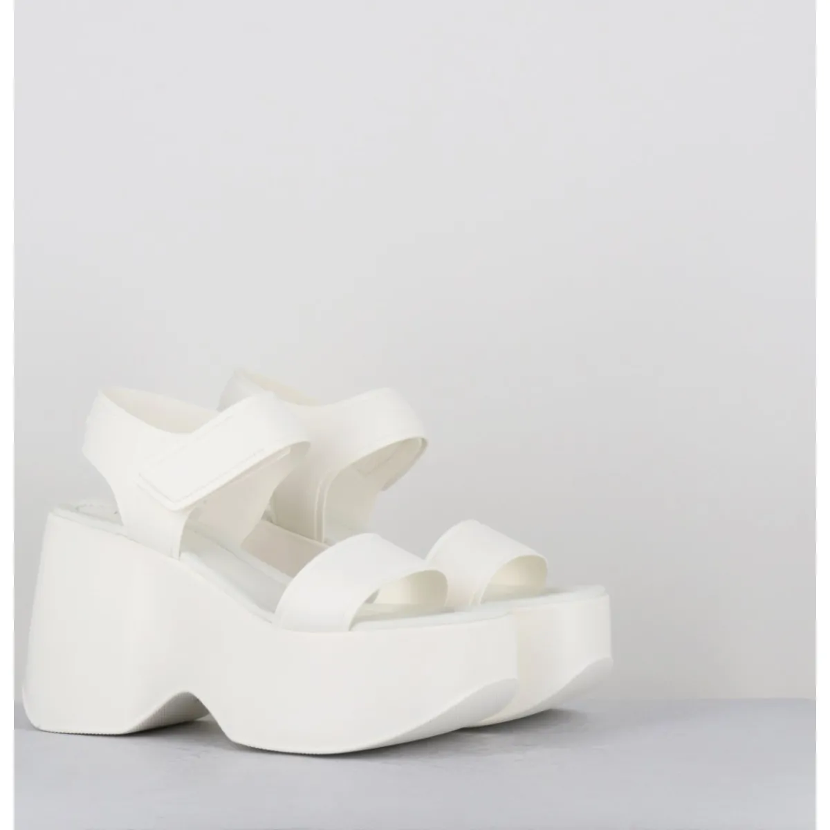 Plateformes^VIC MATIE Sandales compensées en cuir & gomme s - 1E1166D RUBBY OSSO BLANC