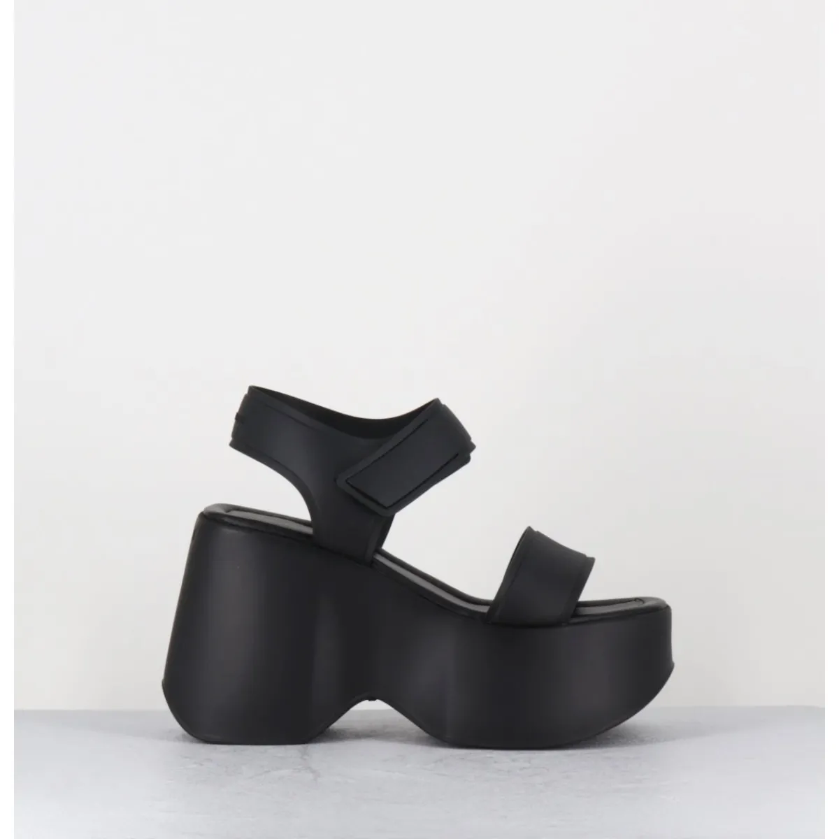Plateformes^VIC MATIE Sandales compensées en cuir & gomme s - 1E1166D RUBBY BLACK NOIR