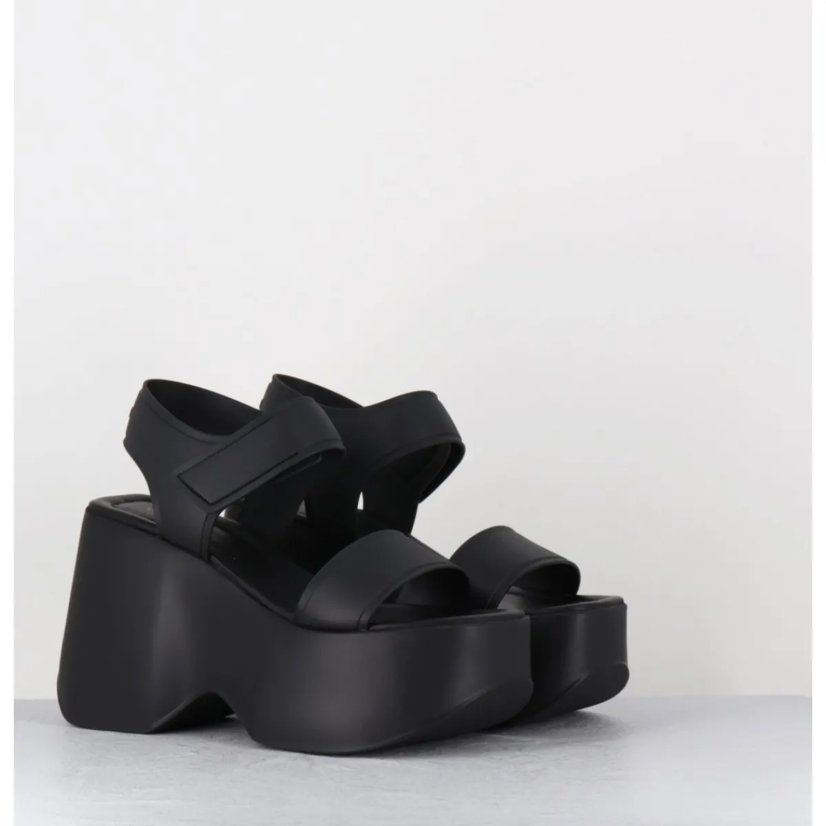 Plateformes^VIC MATIE Sandales compensées en cuir & gomme s - 1E1166D RUBBY BLACK NOIR
